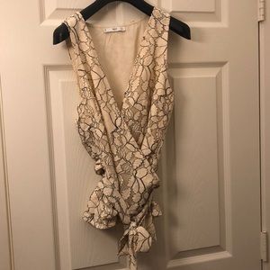 Mango Sleeveless Wrap Blouse